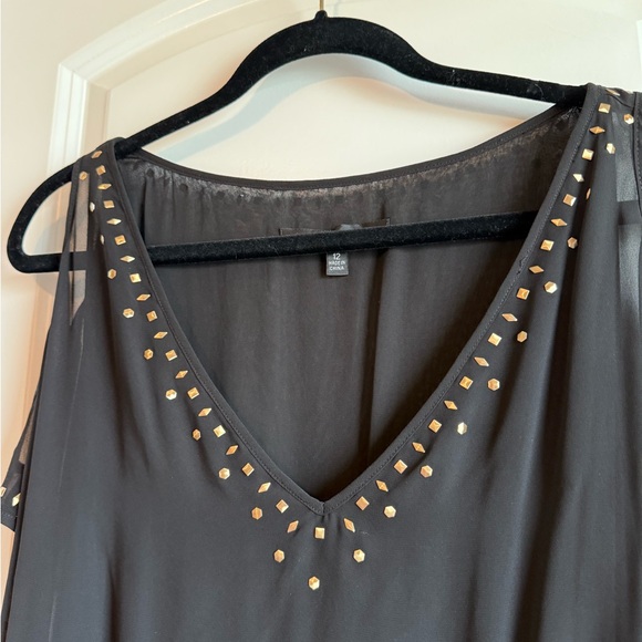 Nine West Black Embellished Ruched Mini Dress - Picture 3 of 6